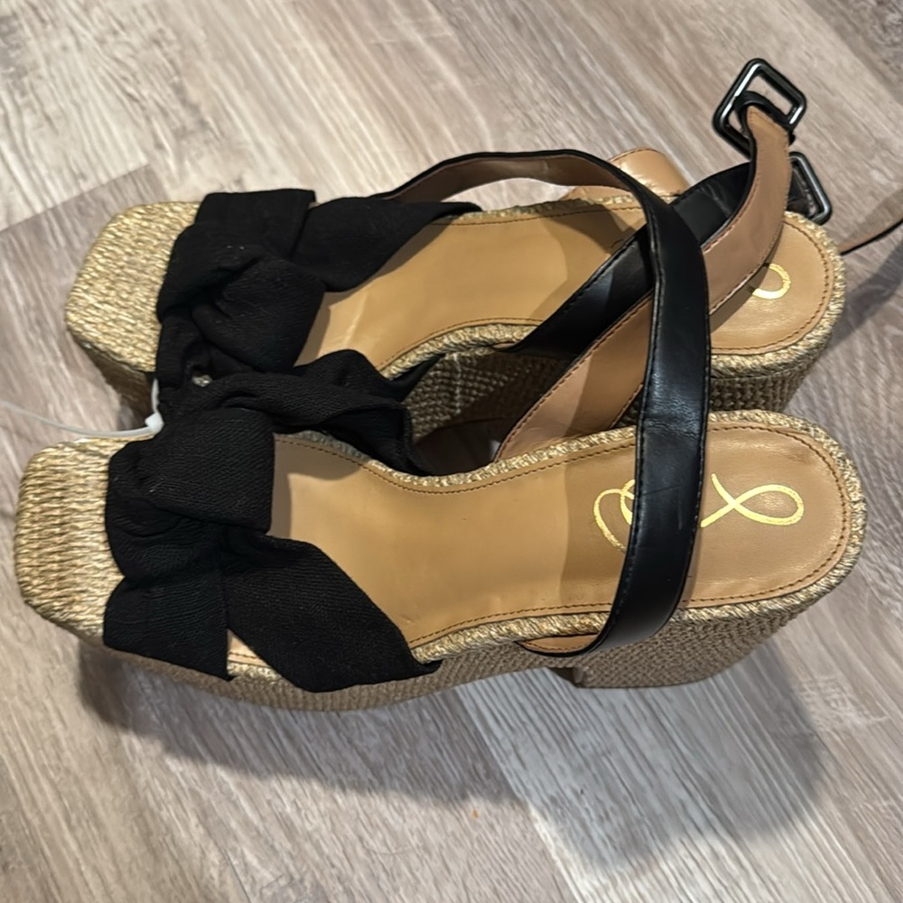 Sam Edelman Black Knotted Espadrille Platform Heels NWOT - Picture 9 of 15